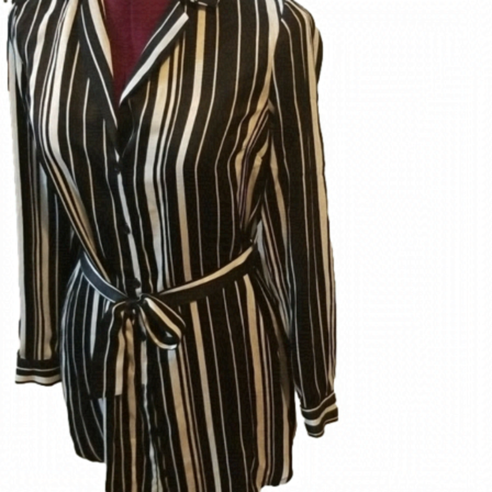 Forever 21 Long Sleeve Silky Shirt Dress